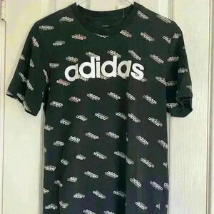 Adidas Black and White All Over Logo Print size medium